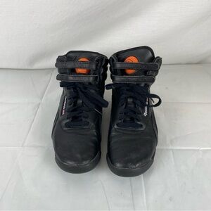 Reebok freestyle Hi Pump v63001 black leather high top sneaker size 10